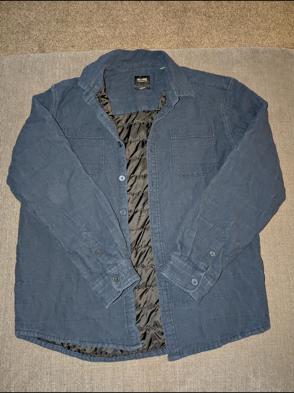 ONLY & SONS Navy Quilted Lined Men's Jacket